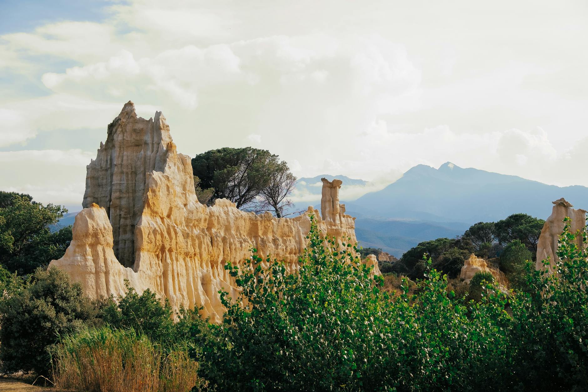 scenic landscape of okzitanien rock formations